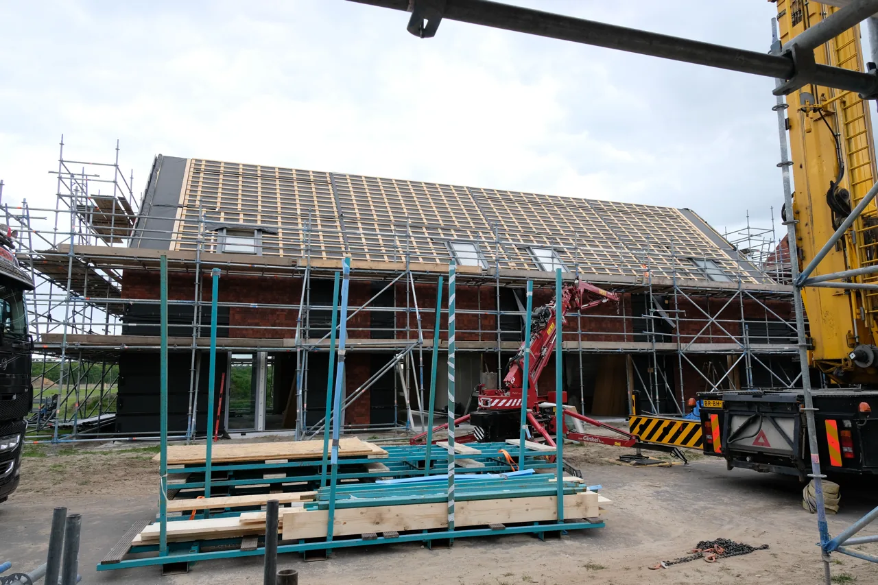 Unicasco bouwproces — woning in aanbouw